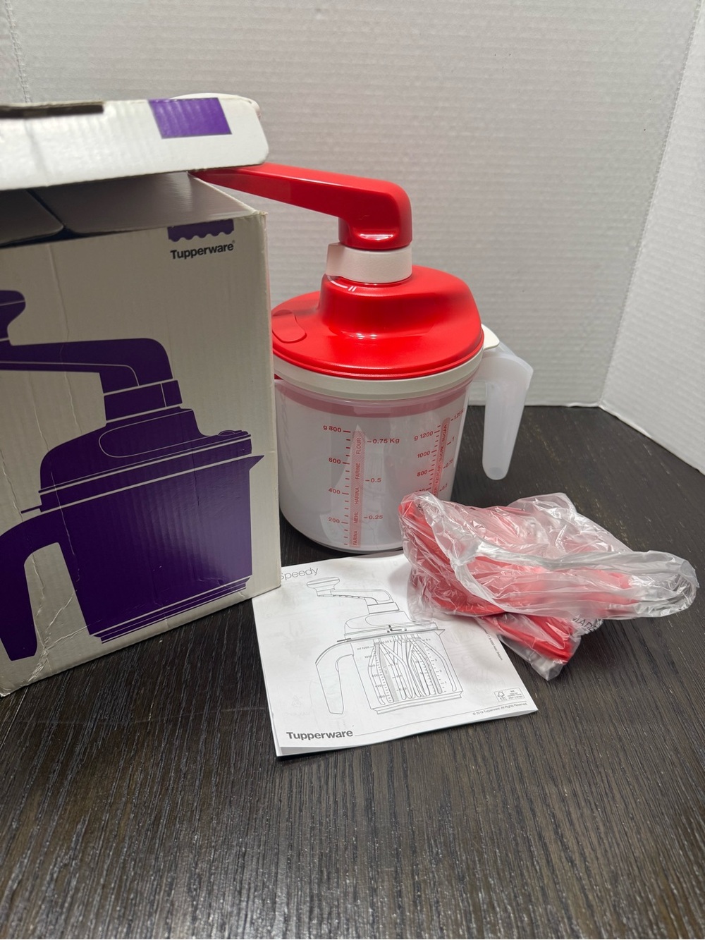 Tupperware Red and White EZ Speedy Mixer